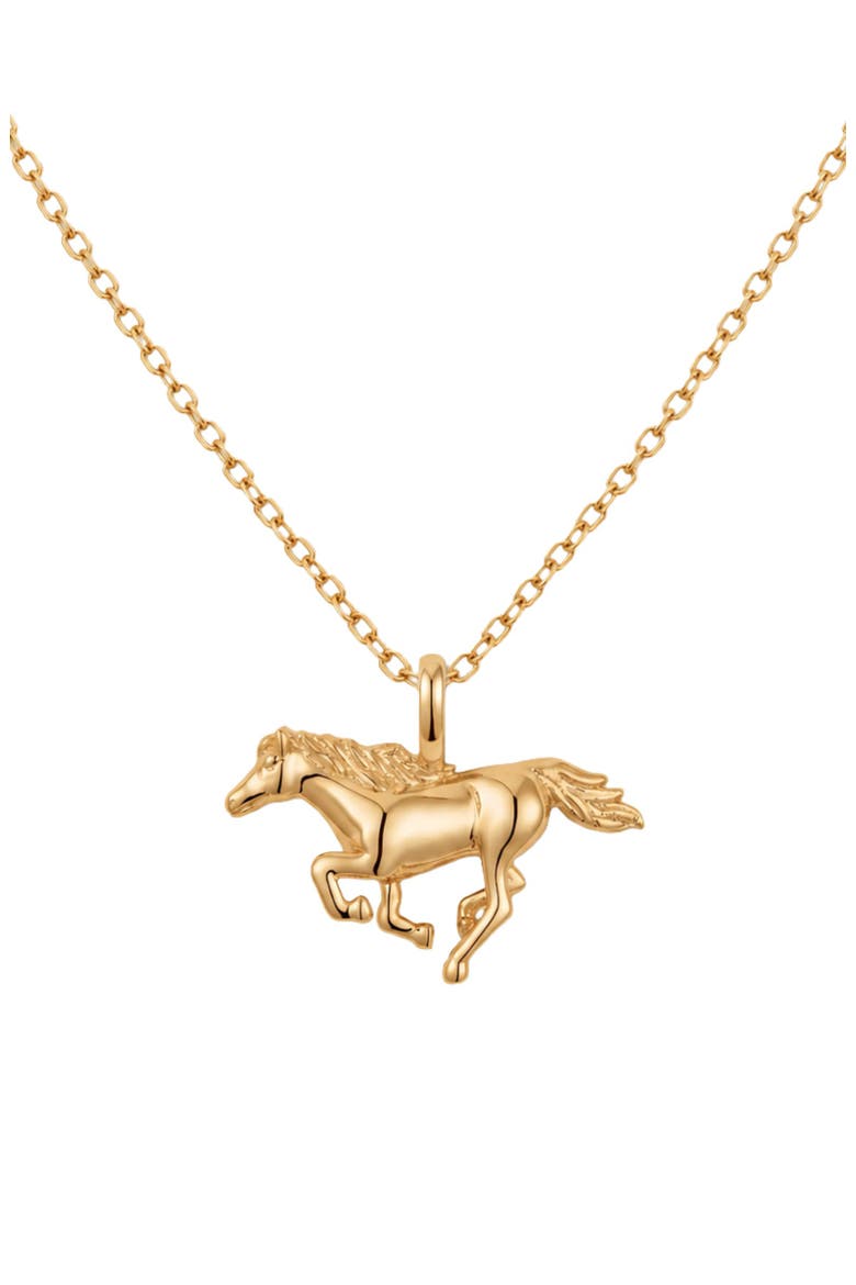 Horse Pendant Chain Necklace, Main, color, Gold Vermeil