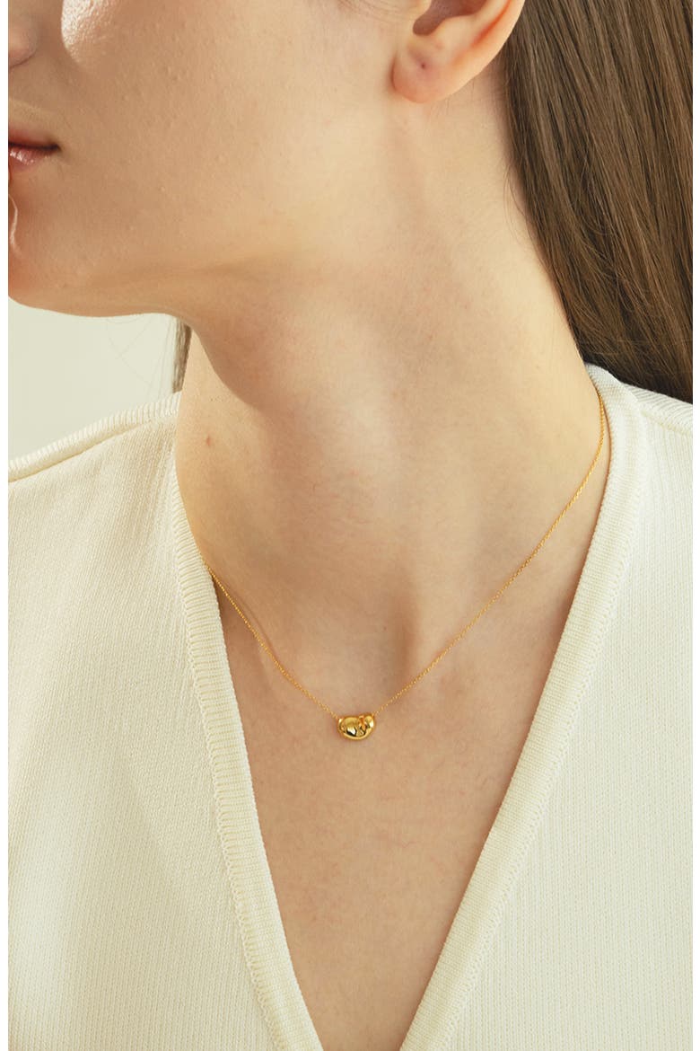 Sterling Silver 18k Gold Plated Alexandra Necklace Dainty Minimalist, Alternate, color, Gold