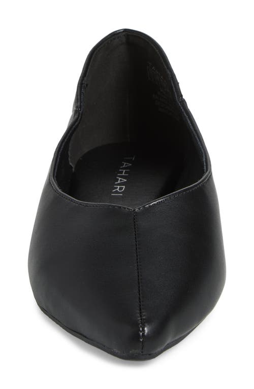 T Tahari Paris Pointed Toe Flat In Black