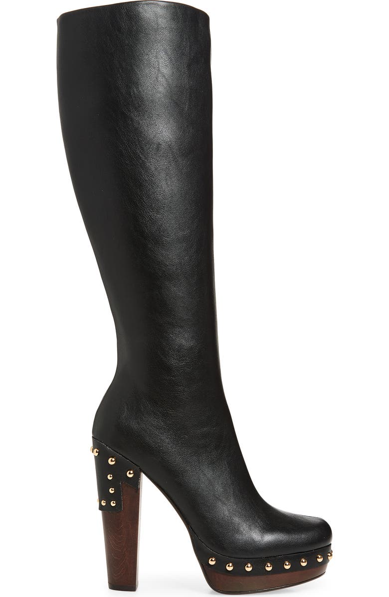 Jeffrey Campbell Kamari Knee High Platform Boot, Alternate, color, Black Gold