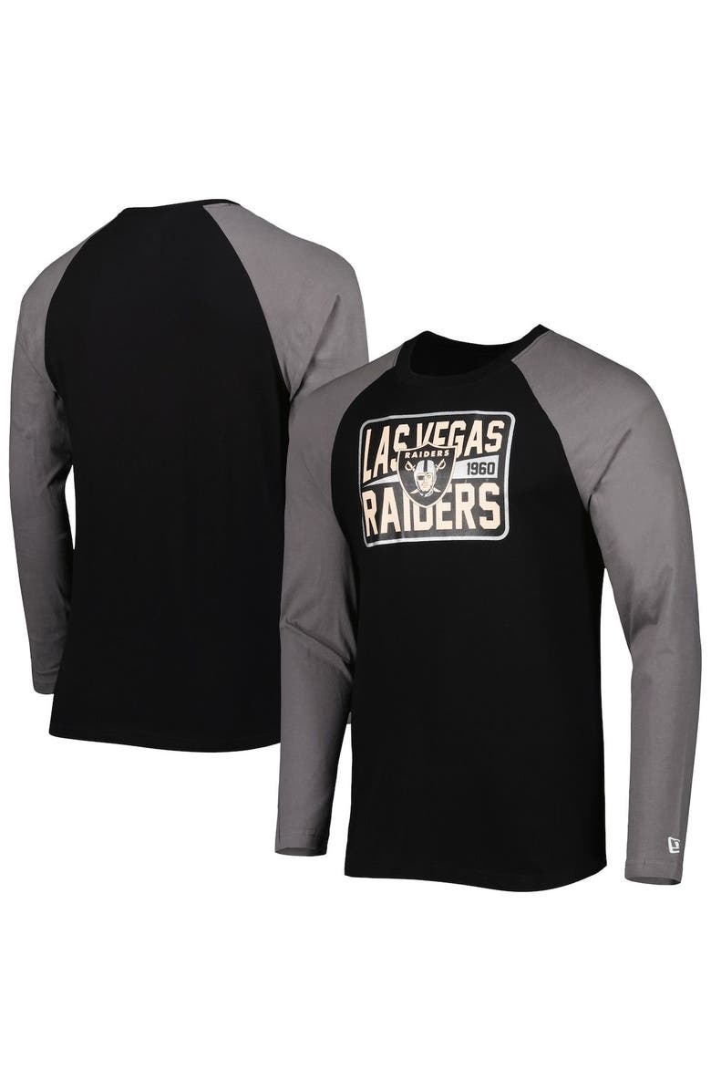 New Era Men's New Era Black Las Vegas Raiders Current Raglan Long Sleeve T-Shirt, Main, color, Black