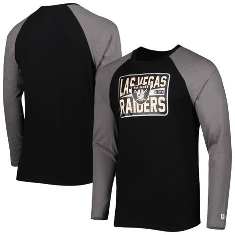 Men's New Era Black Las Vegas Raiders Current Raglan Long Sleeve T-Shirt
