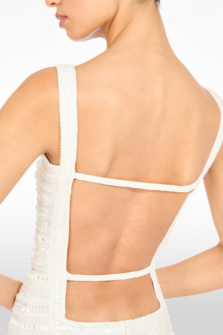 Gigi Beaded Mini Dress, Alternate, color, Ivory