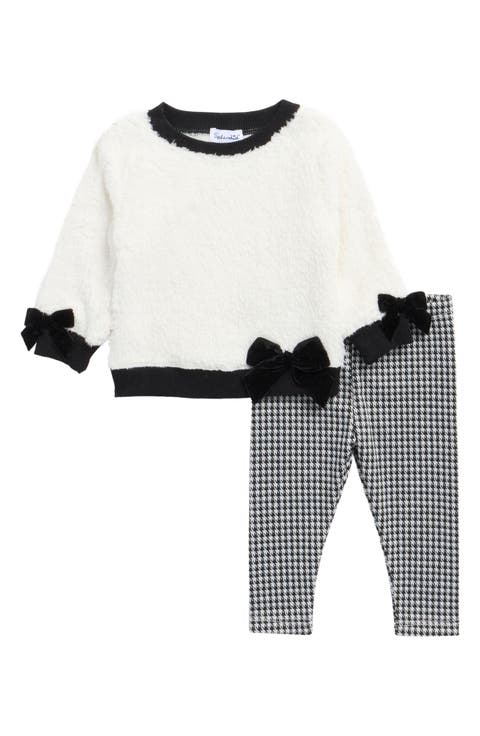 Houndstooth Fleece Top and Leggings Set