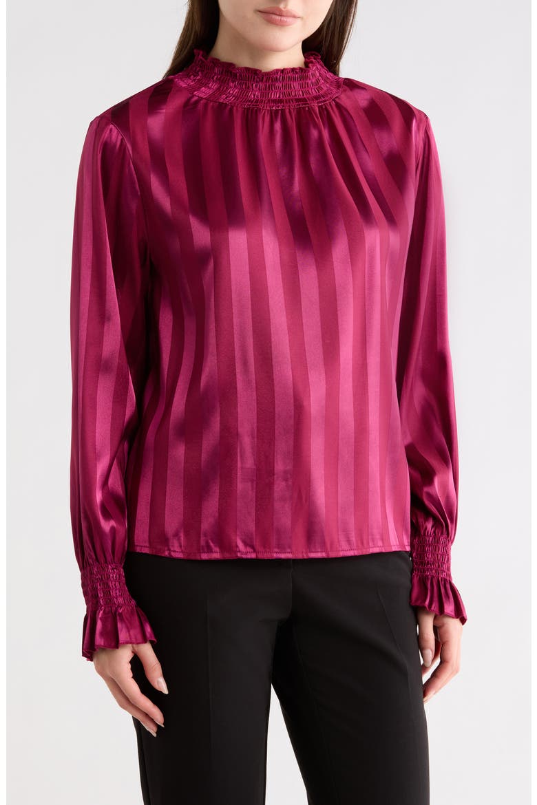 Stripe Long Sleeve Top, Main, color, CABERNET