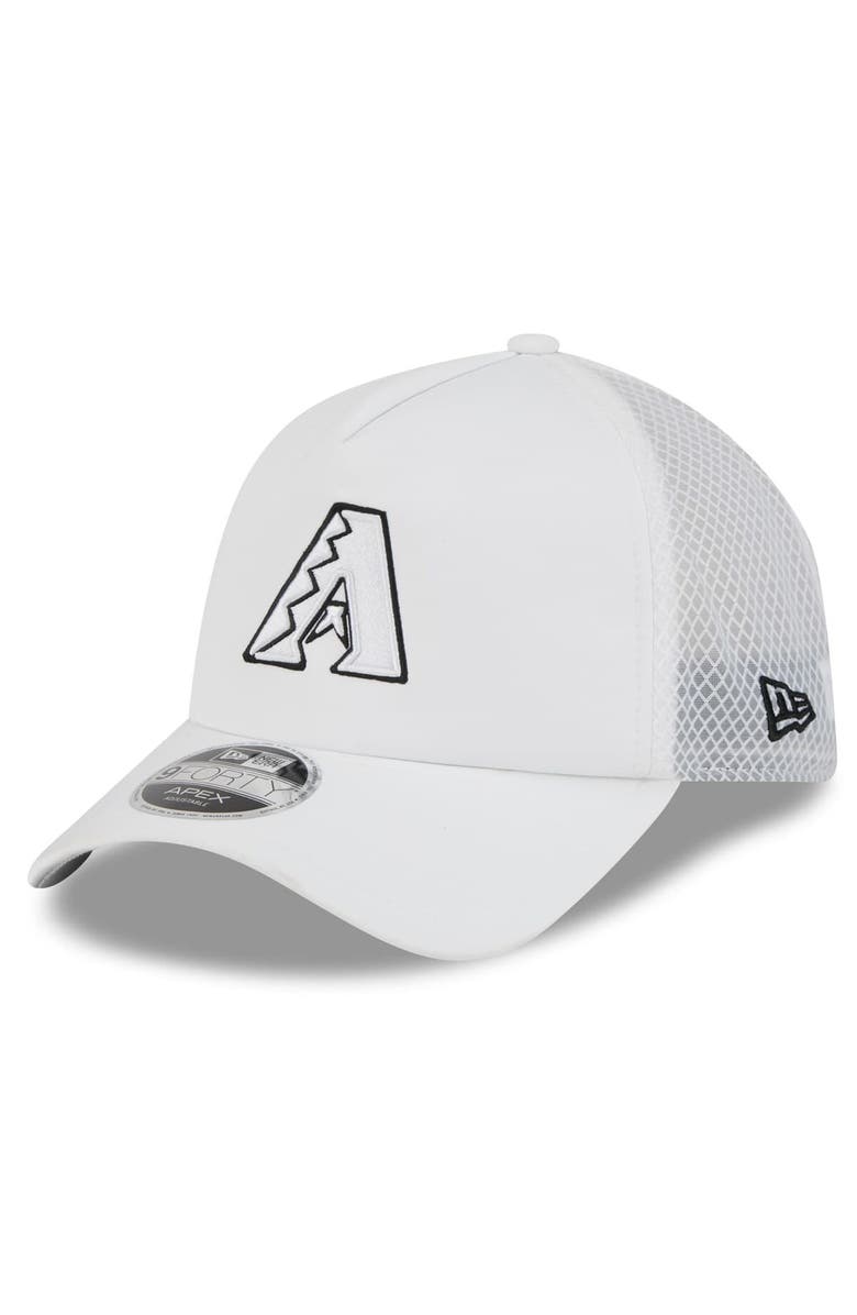 New Era Men's New Era White Arizona Diamondbacks 2026 Batting Practice Apex 9FORTY Adjustable Trucker Hat, Main, color, White