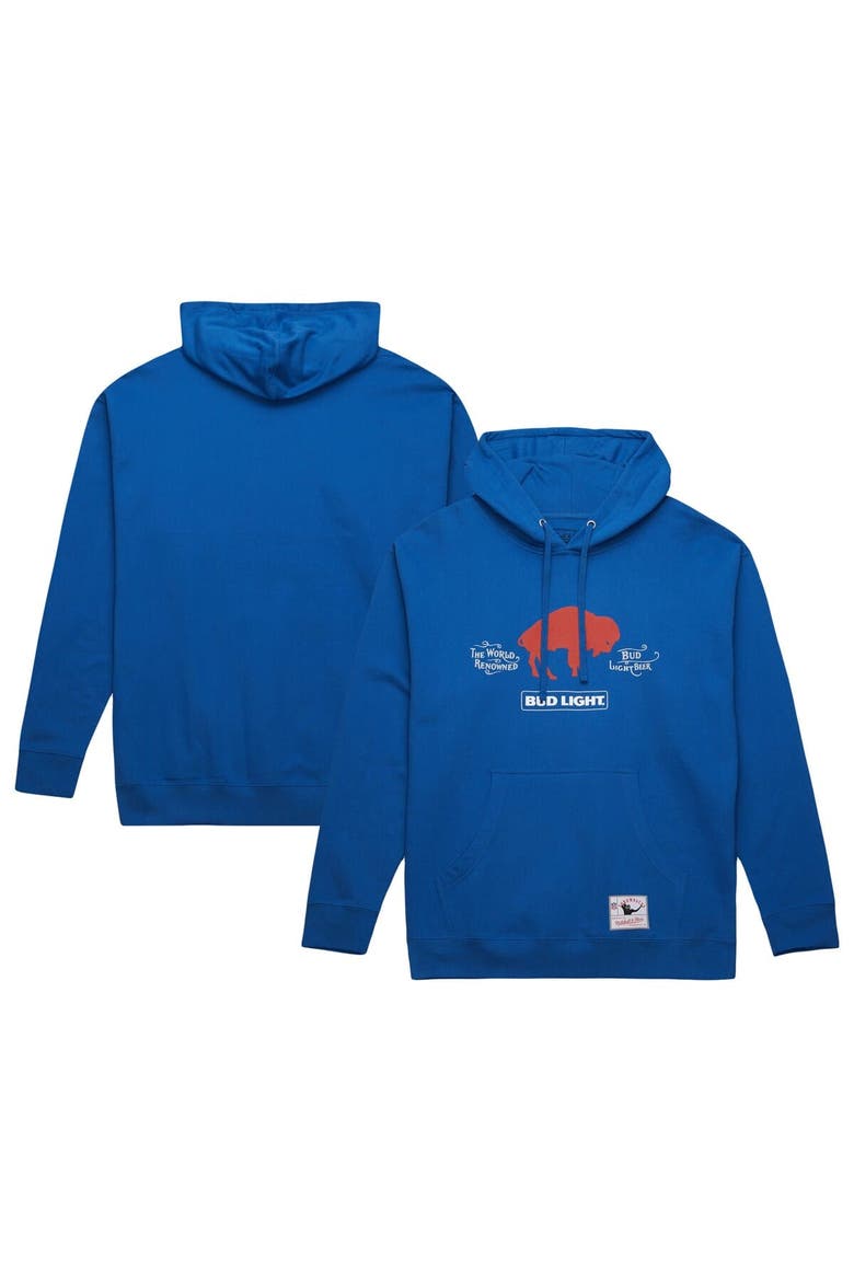 Men's Mitchell & Ness  Royal Buffalo Bills NFL x Bud Light Vintage Pullover Hoodie, Main, color, Royal