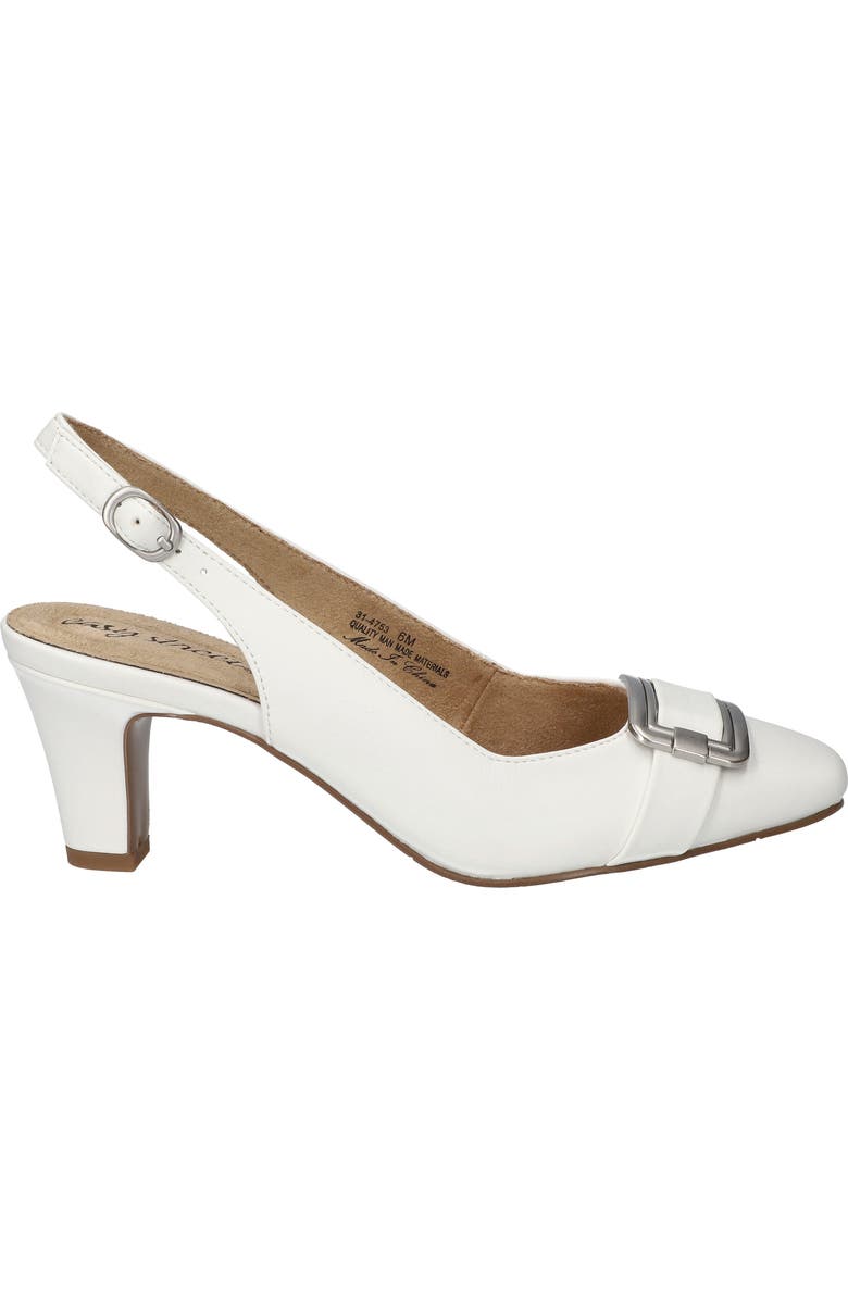 EASY STREET Sway Buckle Slingback Pump, Alternate, color, White