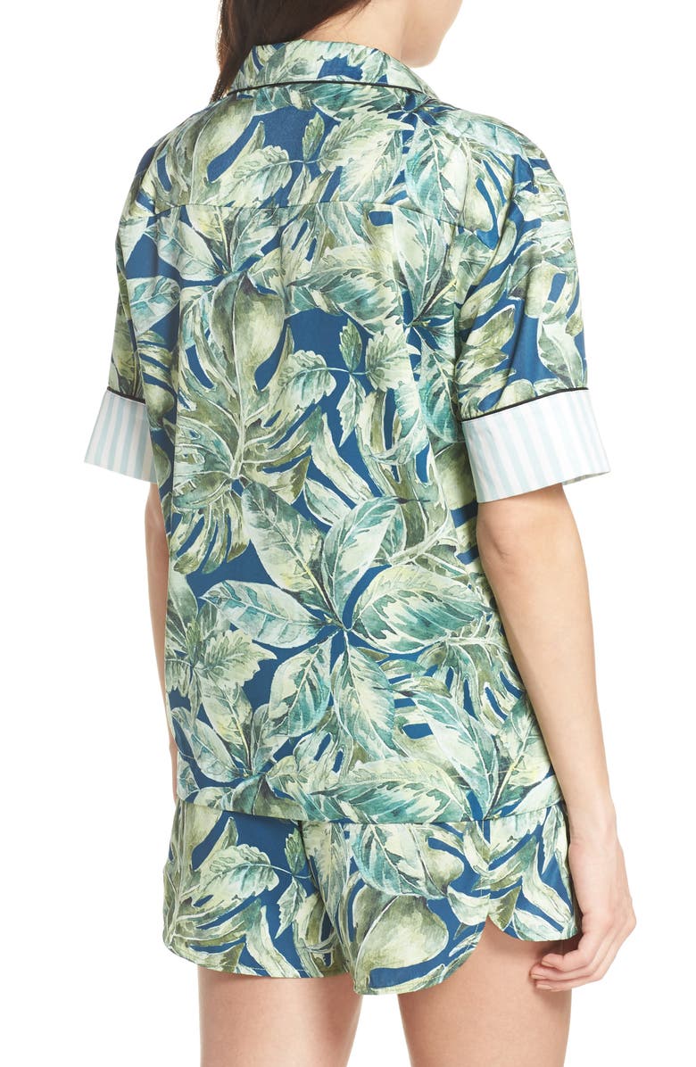 Bed to Brunch Short Stripe Satin Pajamas, Alternate, color, 