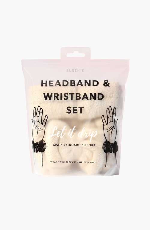 Sleeke Hair Let It Drip Headband And Wristbands In Sand