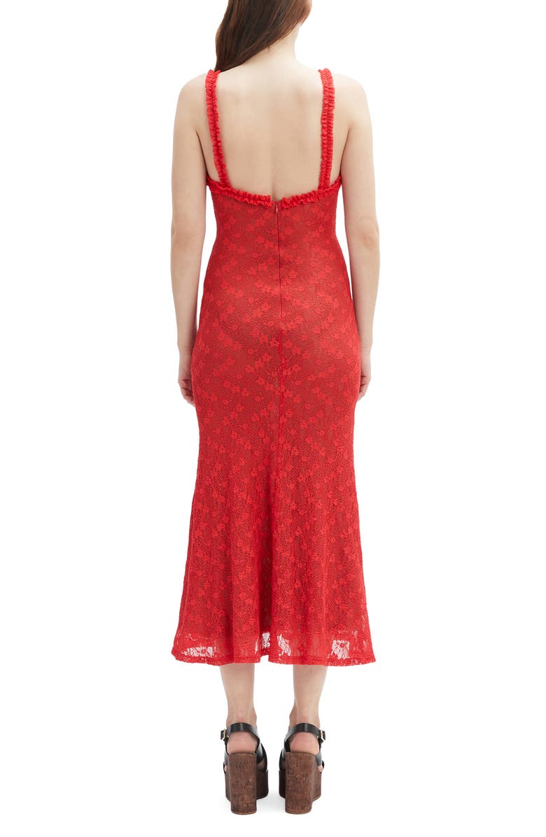 Bardot Alegra Stretch Lace Dress, Alternate, color, Fire Red