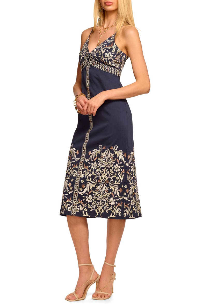 Constanza Embroidered Detail Stretch Cotton Dress, Main, color, NEUTRAL PLAYA