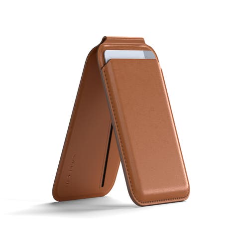 Vegan-Leather Magnetic Wallet Stand