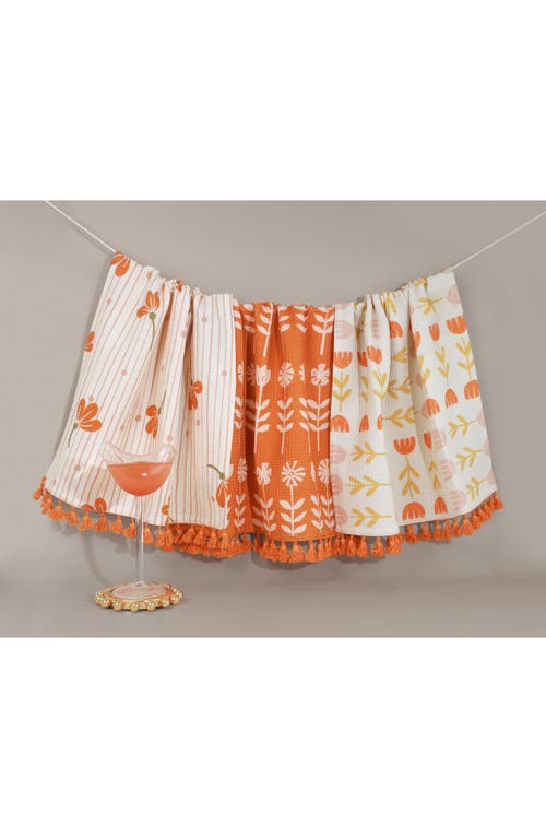 Tiramisu 3-piece Kitchen Towel Set In Orange