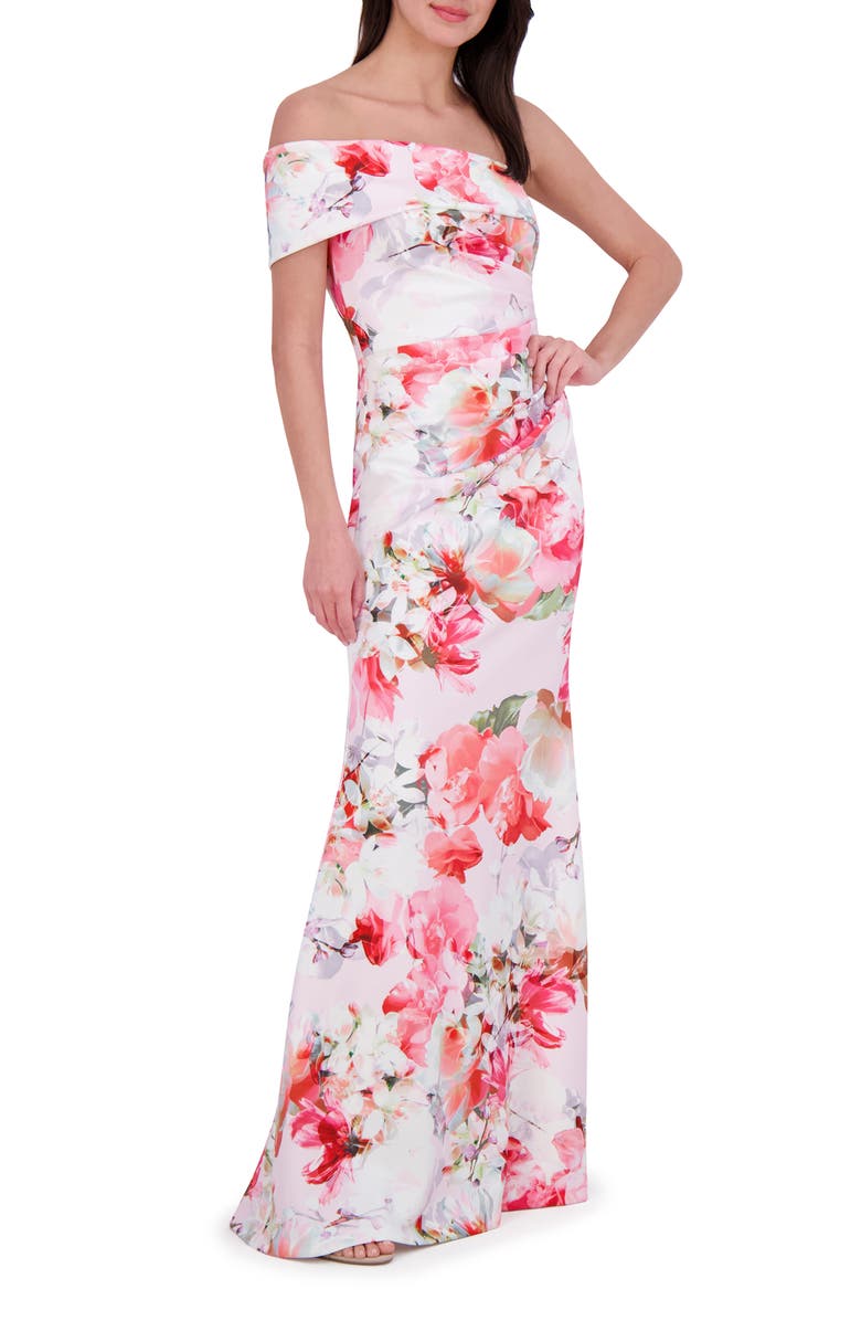 Eliza J Floral Off the Shoulder Mermaid Gown, Alternate, color,