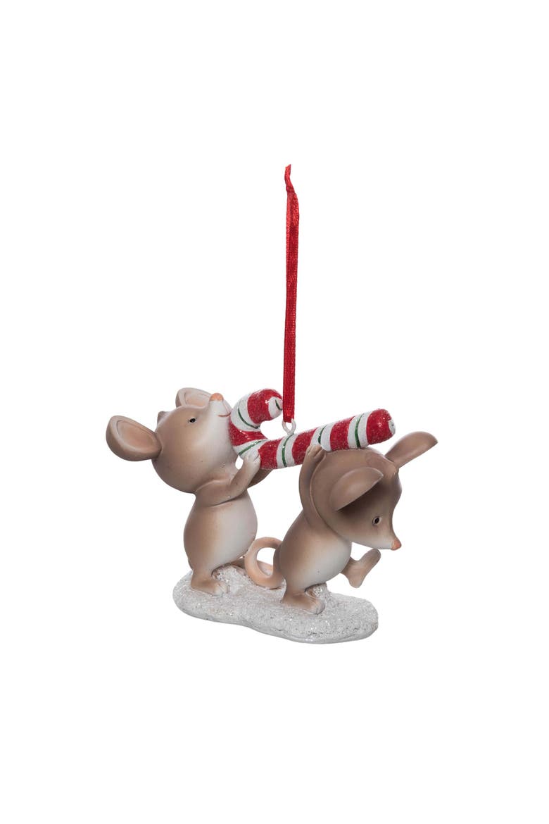 Candy cane Thieves Christmas Tree Ornament, Main, color, Beige