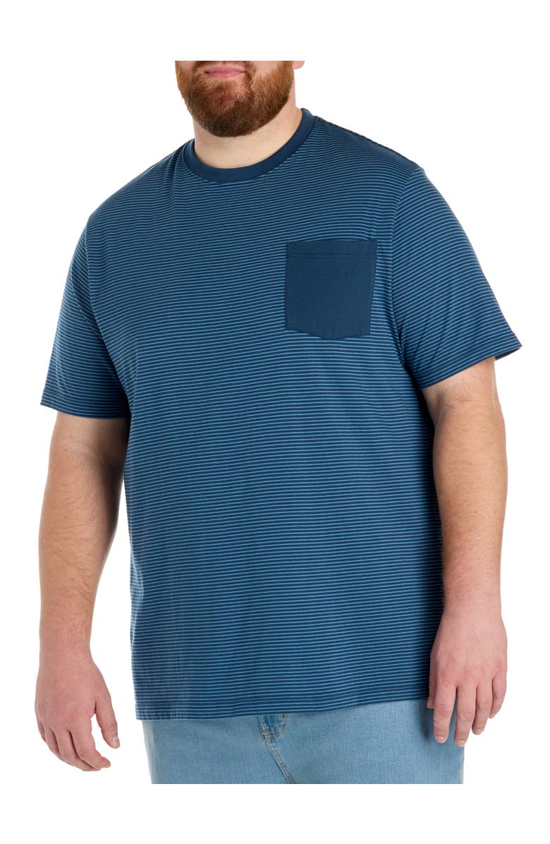 Harbor Bay by DXL Big & Tall Moisture-Wicking Microstripe Pocket T-Shirt, Main, color, Big Dipper