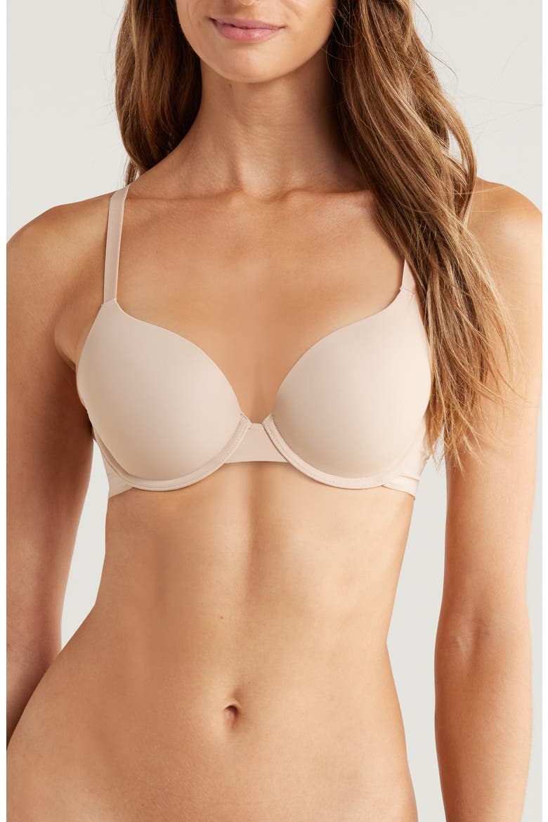 Essentiel Padded Underwire Plunge Bra, Main, color, PEAU ROSE