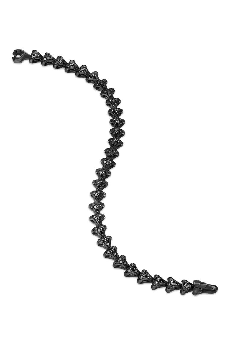 Men's Armory Link Bracelet, Black Titanium with Black Diamonds, 7.5mm, Alternate, color, BLACK TITANIUM