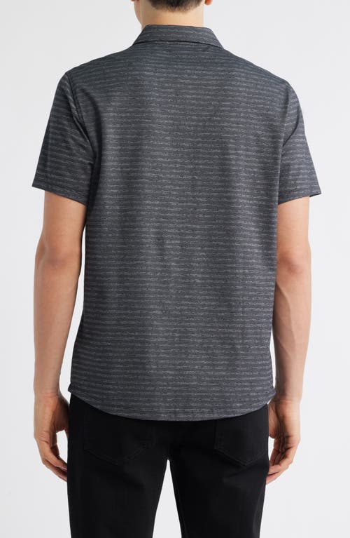 Robert Barakett Ranger Short Sleeve Knit Button-up Shirt In Gray