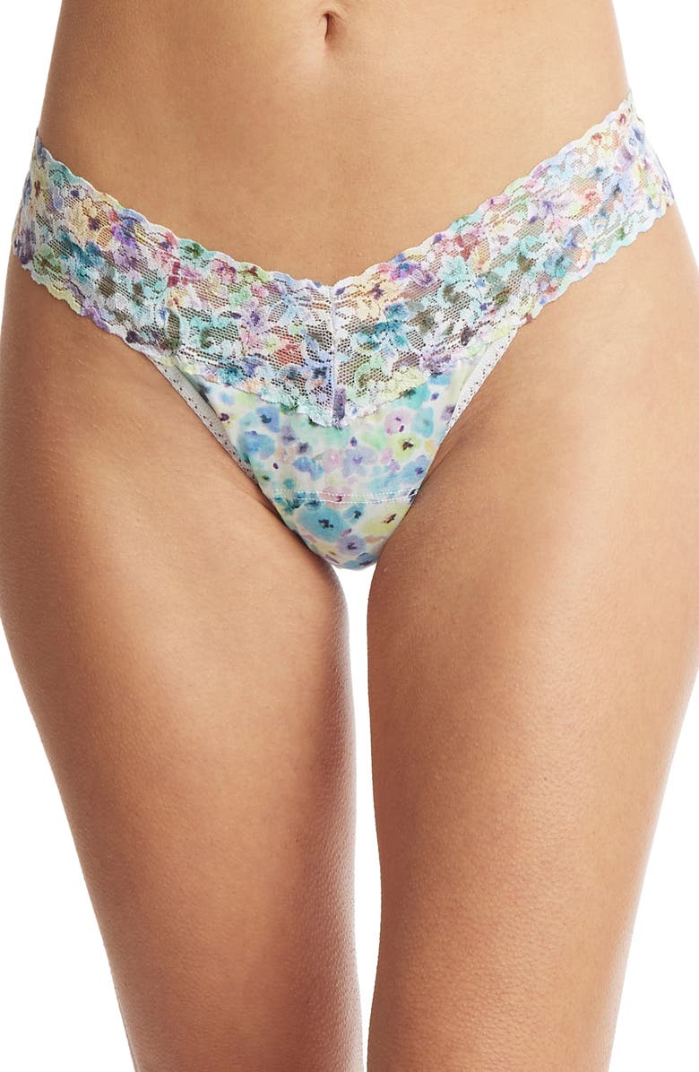 Hanky Panky Print Supima<sup>®</sup> Cotton Low Rise Thong, Main, color,