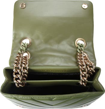 Large Kensington Quilted Suede & Leather Shoulder Bag
