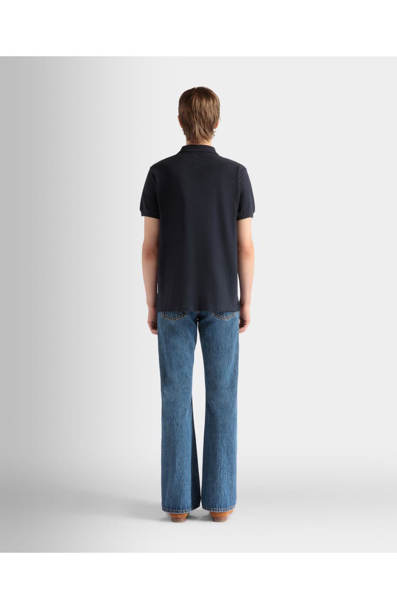 Bally Polo Shirt in Cotton, Alternate, color, Blue