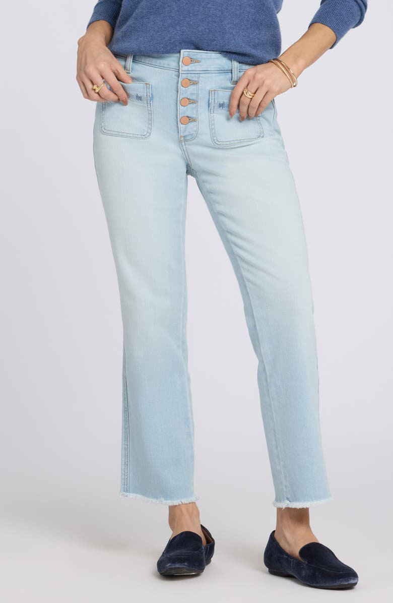 NYDJ Marilyn Raw Hem Ankle Straight Leg Jeans, Main, color, Sky Valley