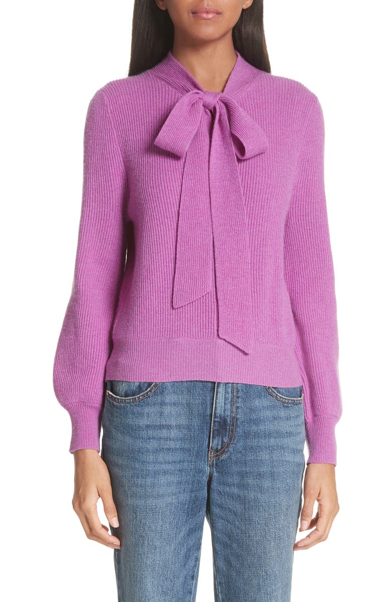 CO Tie Neck Cashmere Sweater, Main, color, 