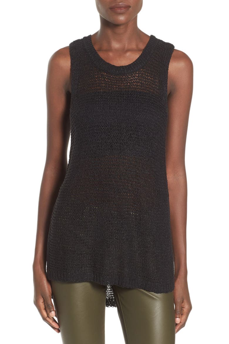 ASTR Side Slit Sweater Tank, Main, color, BLACK