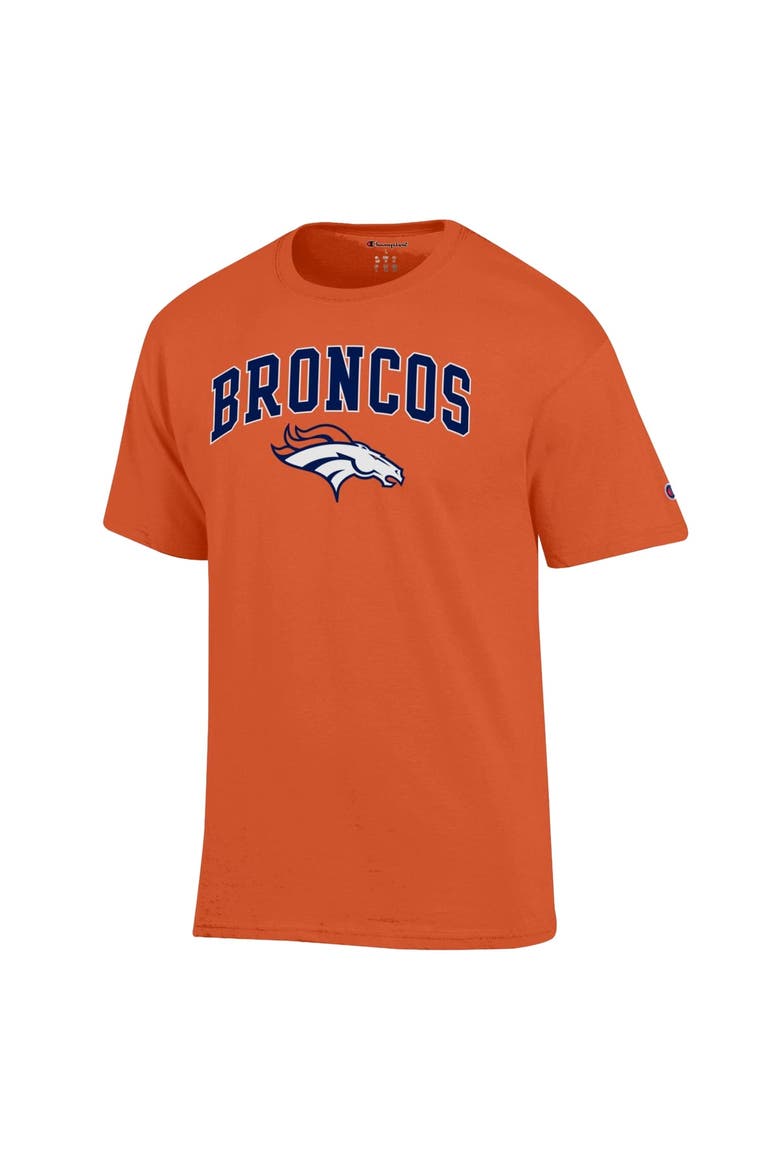 Men's Champion Orange Denver Broncos Arch Over Logo T-Shirt, Alternate, color, Orange