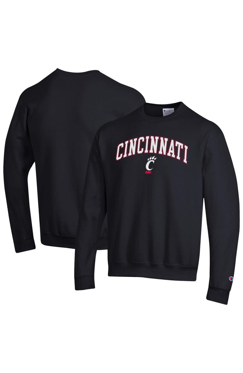 Champion Men's Champion  Black Cincinnati Bearcats Arch Over Logo Pullover Sweatshirt, Alternate, color, Black