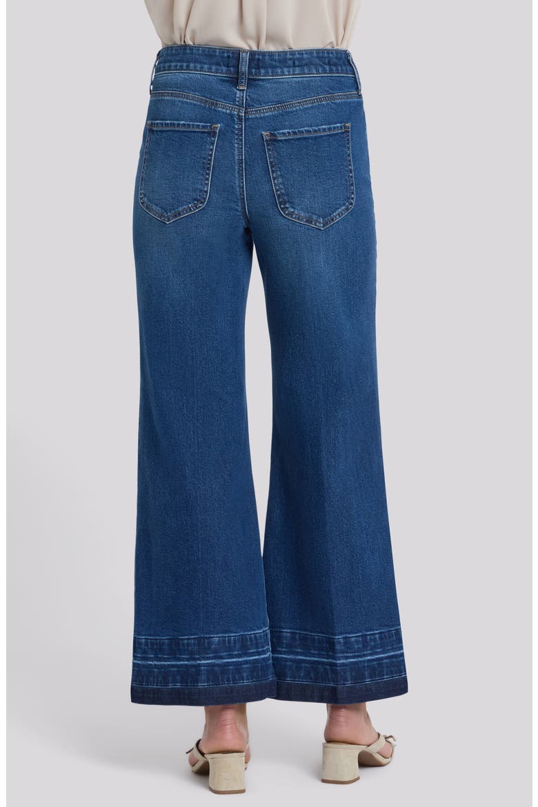 Mia Release Hem High Waist Ankle Flare Palazzo Jeans, Alternate, color, TRAIL LANDS