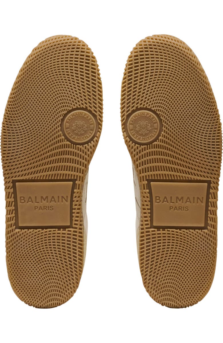 Balmain Swan trainers in suede, aged suede and canvas, Alternate, color, Beige