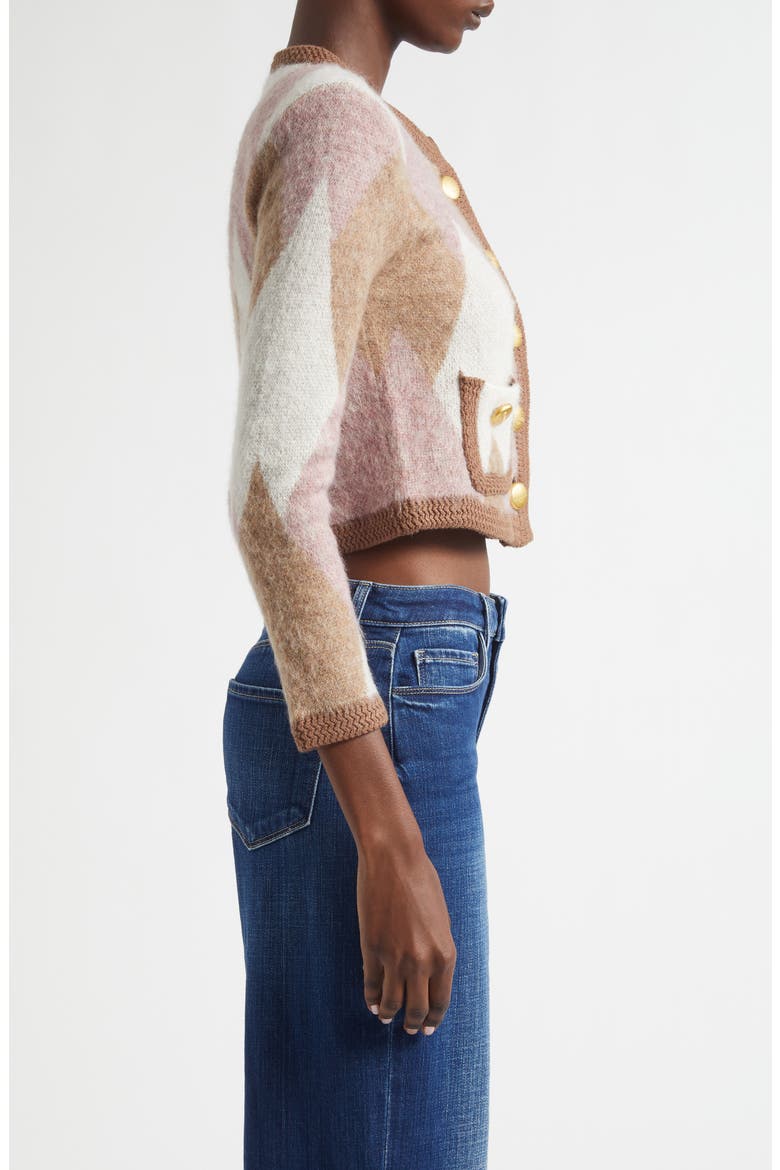 Siobhan Argyle Crop Cardigan, Alternate, color, NATURAL/ MAUVE MULTI ARGYLE