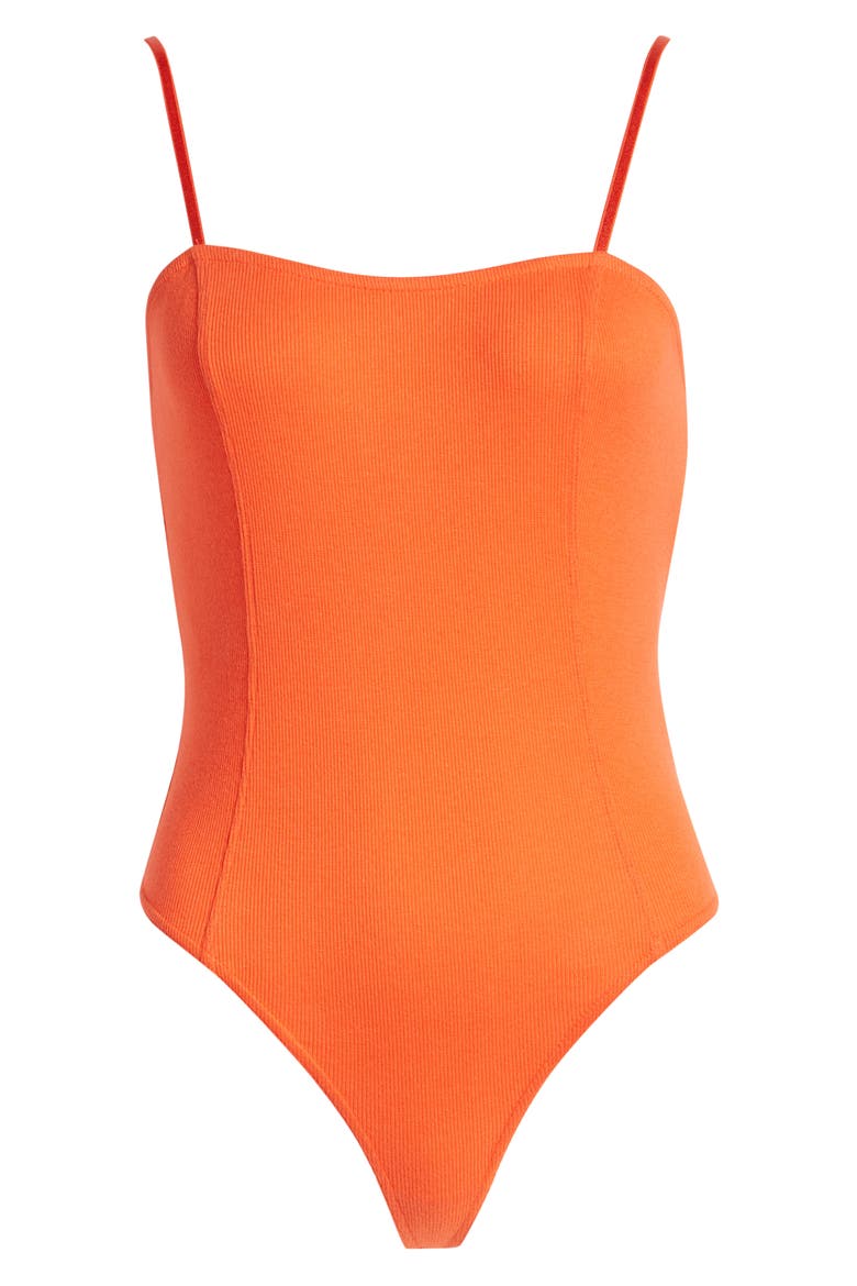 Rib Camisole Bodysuit, Alternate, color, RED GRENADINE