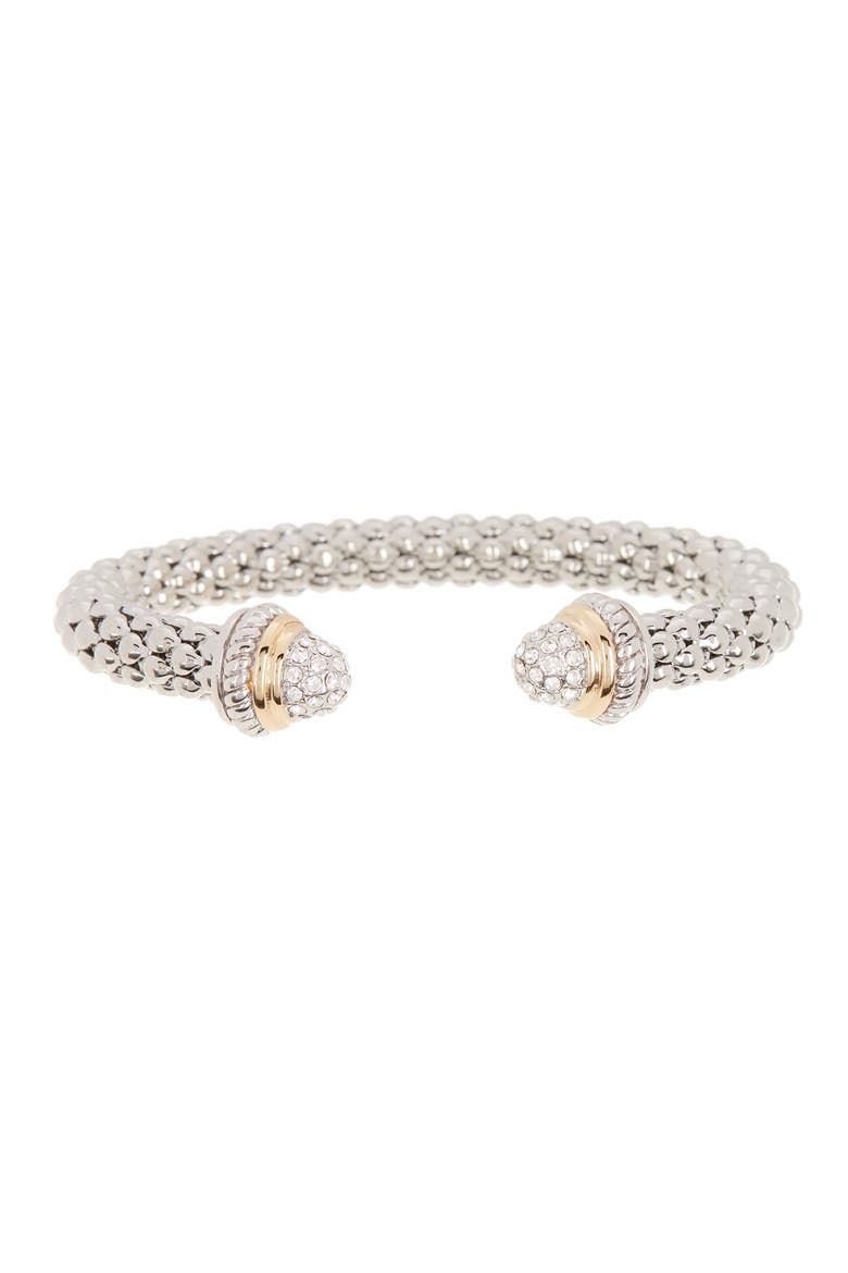 CZ Mesh Cuff Bangle, Main, color, WHITE