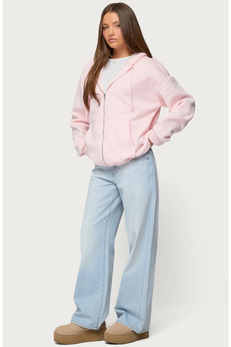 Rocia Oversize Front Zip Hoodie, Alternate, color, LIGHT-PINK