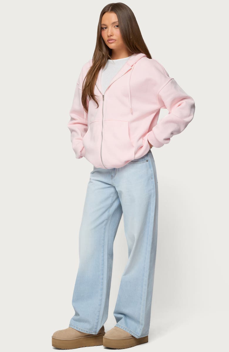 EDIKTED Rocia Oversize Front Zip Hoodie, Alternate, color, 