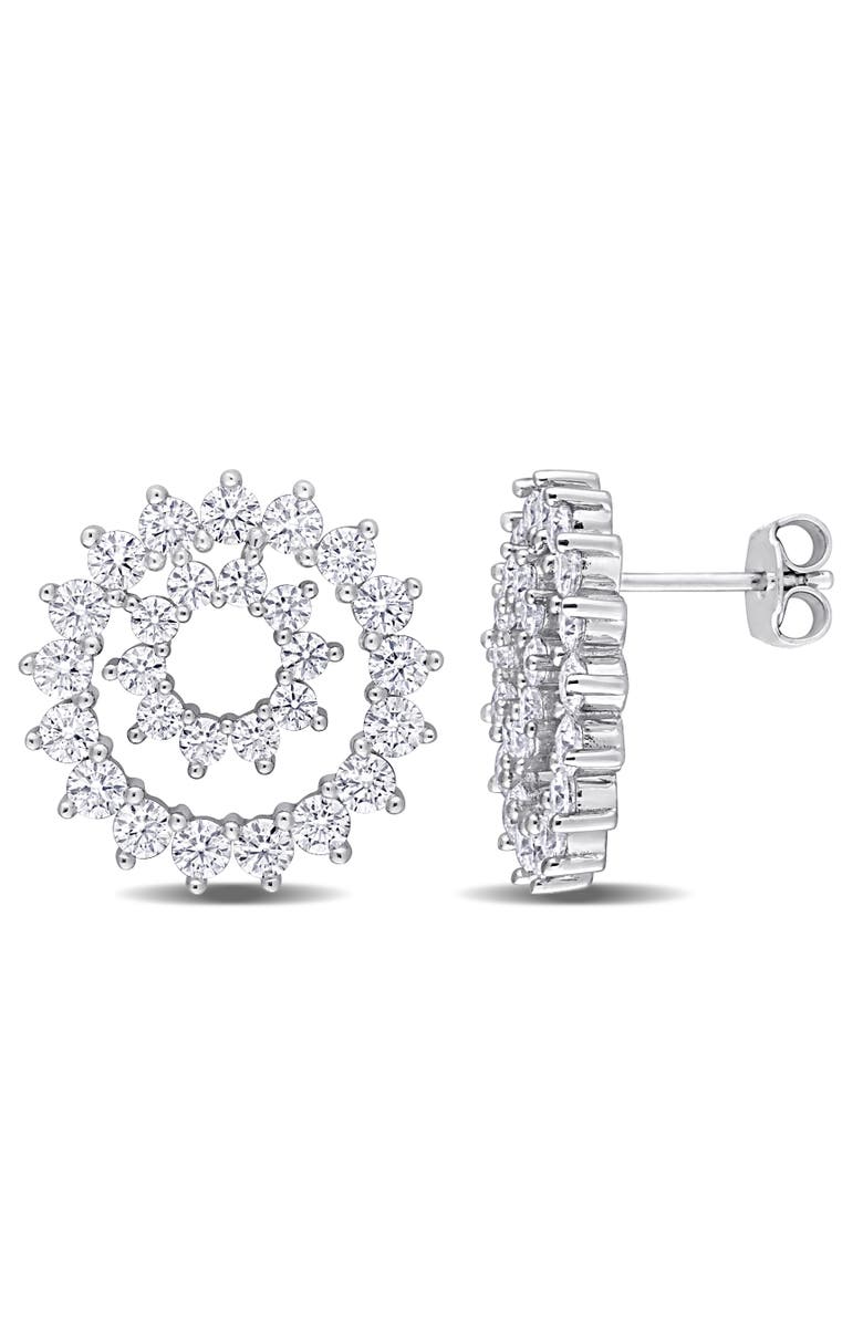 Julianna B. Moissanite Floral Earrings Sterling Silver, Main, color, Sterling Silver