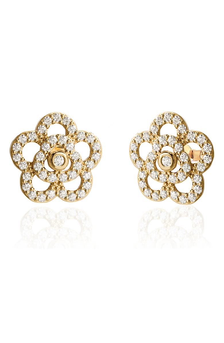 GABI RIELLE Effortless Staples Rose Stud Earrings, Main, color, Gold