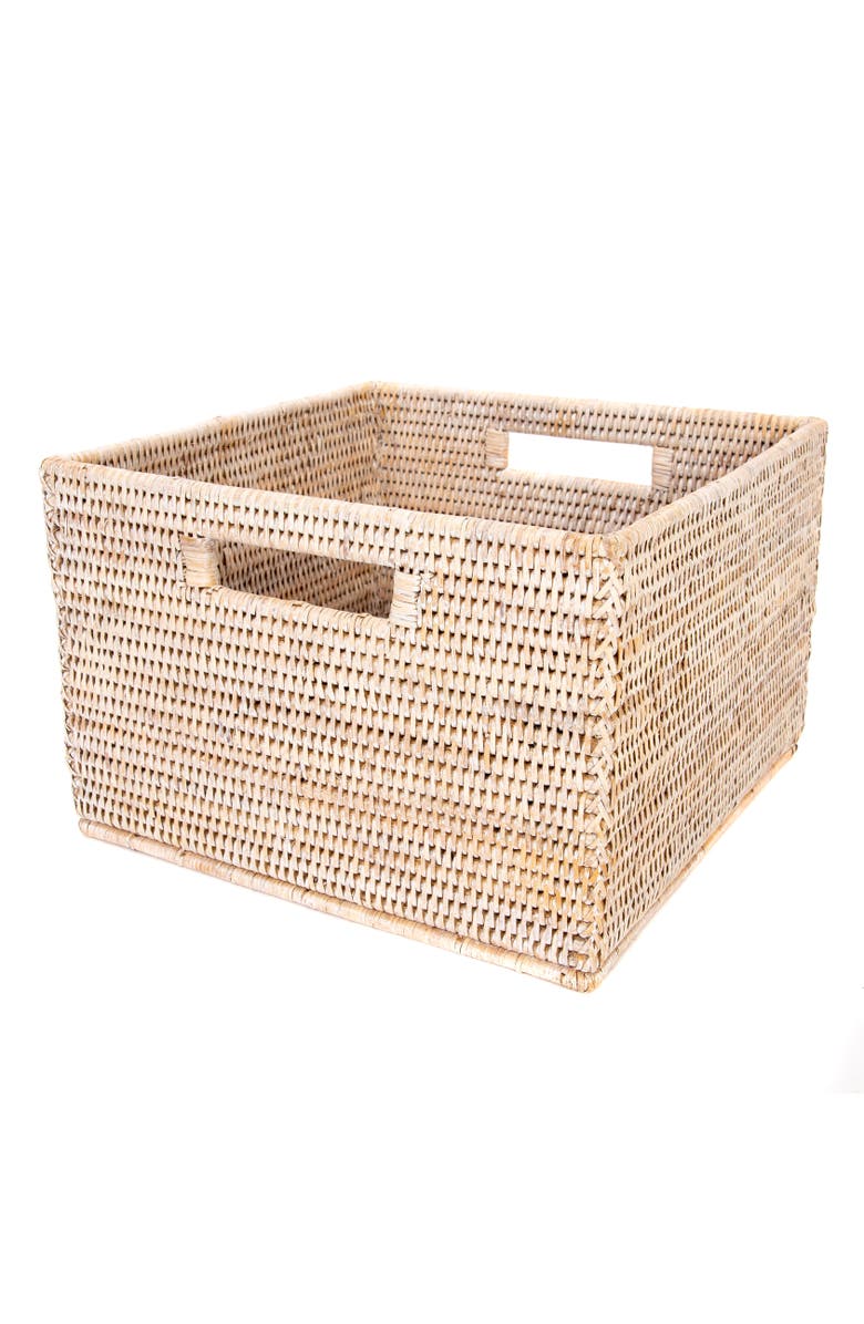 Artifacts Trading Company<sup>™</sup> Artifacts Rattan Square Storage Basket with Rounded Corners, Alternate, color, White Wash