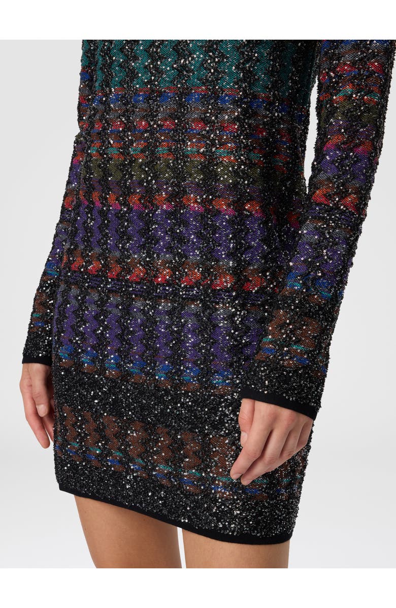 Missoni Mini Dress With Chevron And Stripe Pattern, Alternate, color, Multicoloured 2