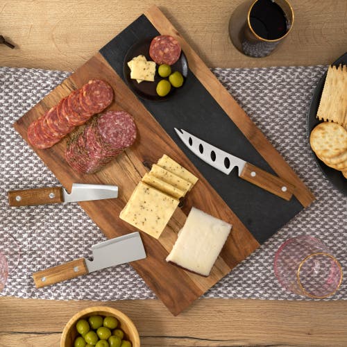 Twine Wood With Slate Cheese And Charcuterie Board In Wood