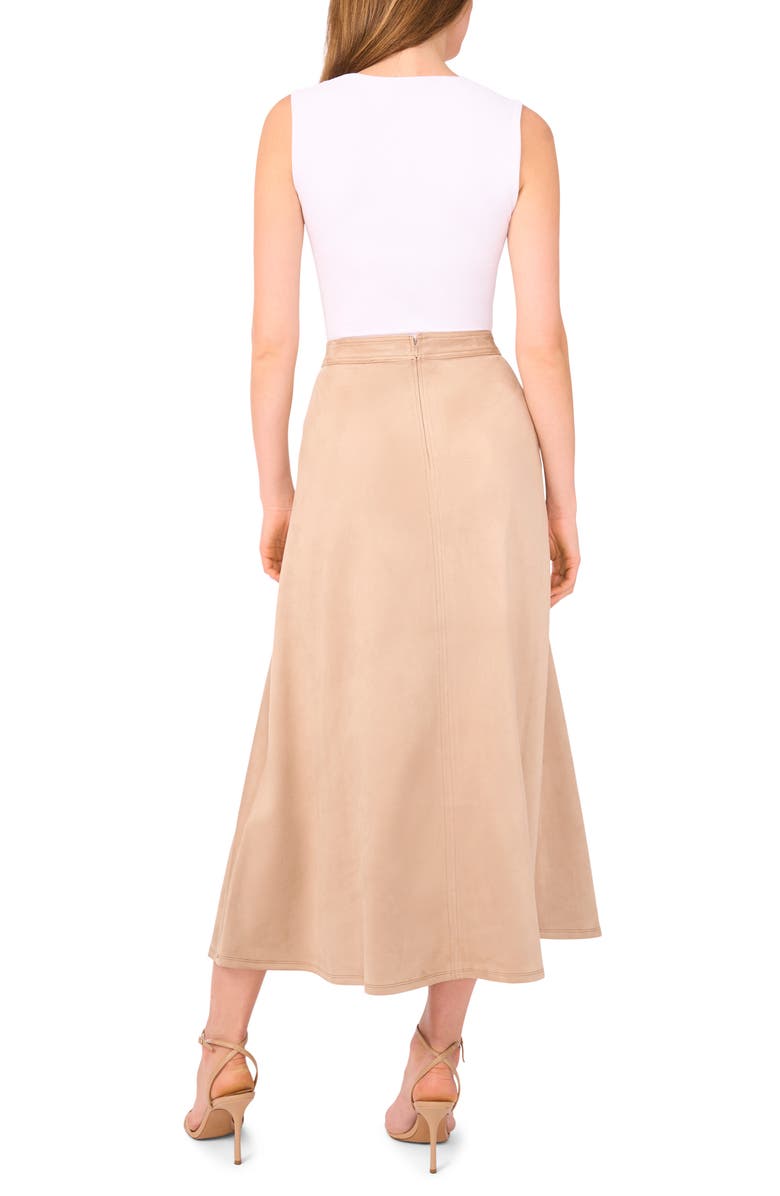 Parker The Lillian Slim Faux Suede Midi Skirt, Alternate, color, Stone Fox