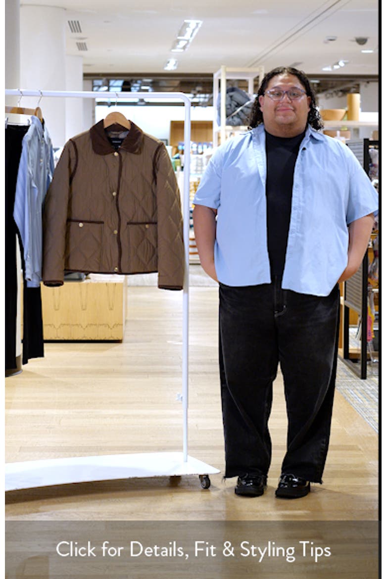 Corduroy Trim Quilted Barn Jacket video
