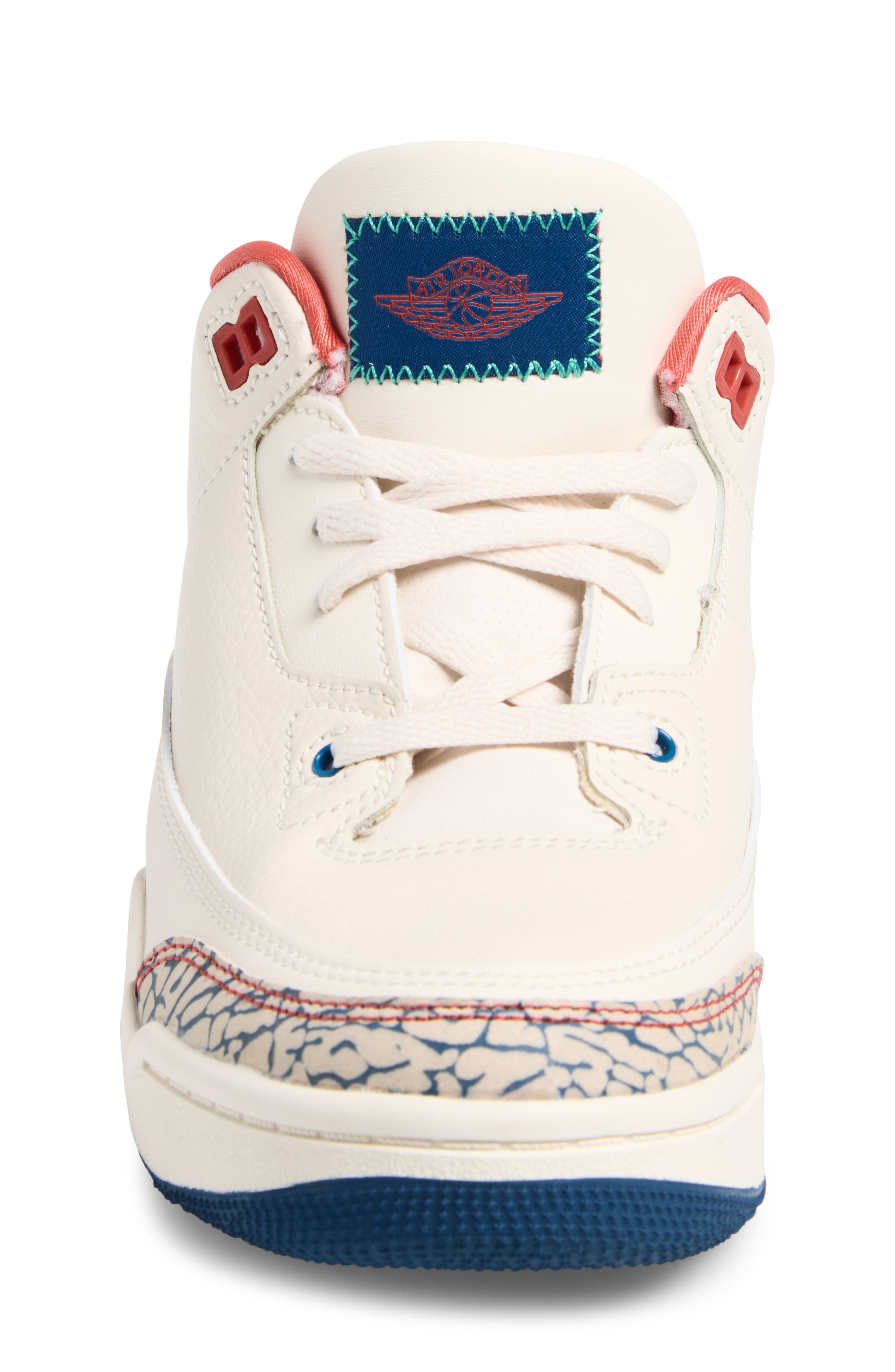 Kids' Air Jordan 3 Retro Sneaker, Alternate, color, CHALK/ TRACK RED/ BLUE/ GREEN