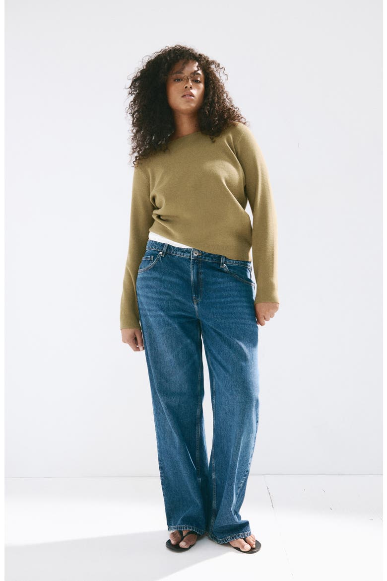 Boat Neck Sweater, Alternate, color, KHAKI GREEN