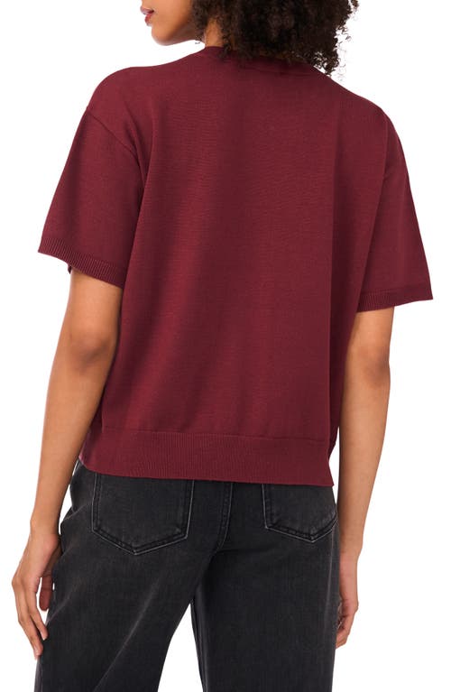 1.state Crewneck Short Sleeve Sweater In Red