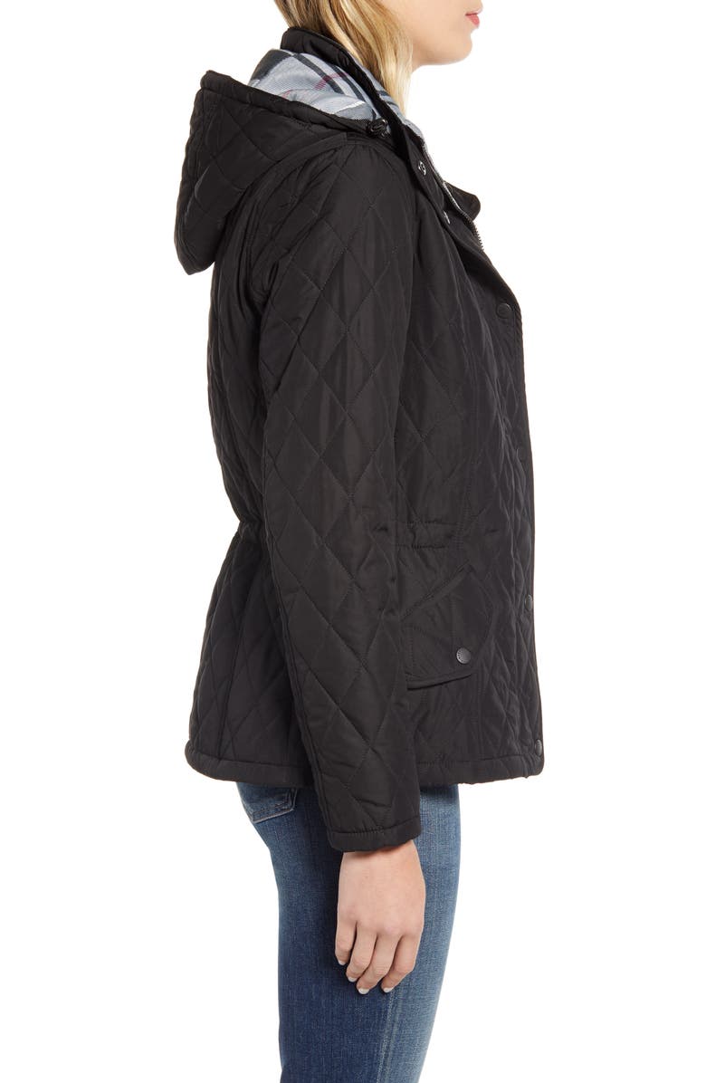 Barbour Millfire Diamond Hooded Quilted Jacket, Alternate, color, 